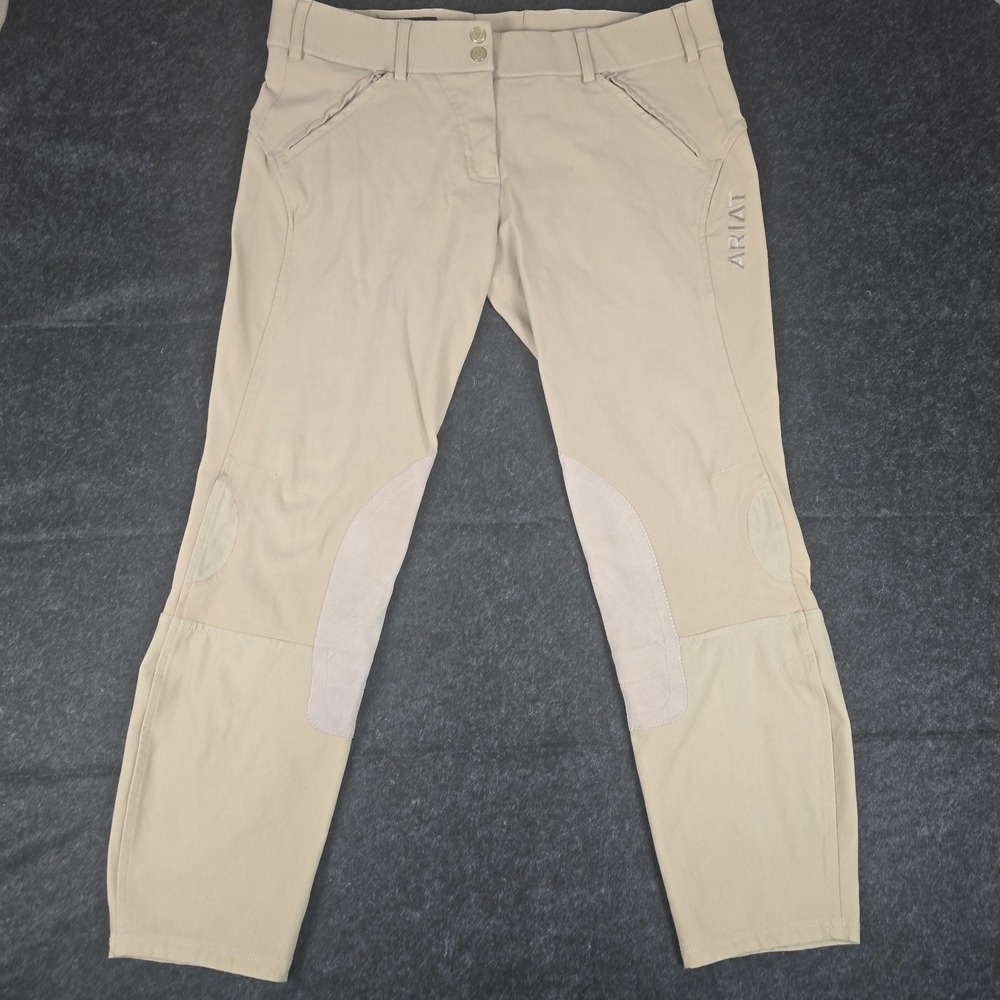 Ariat Prix Tan Riding Breeches Low Rise Knee Patch Equestrian Pants Size 32R